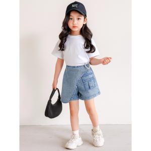 Celana Rok cargo hotpant jeans pendek anak perempuan 2in1 usia 1-12tahun jeans denim premium