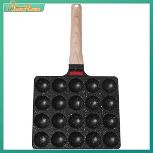 Nonstick Takoyaki Pan with 20 Holes for Octopus Balls Japanese Snack Maker Durable Nonstick Coating Easy to Use and Clean