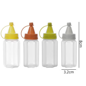 YESPERY กล่องกล่องปรุงรสขวดบีบซอสพลาสติกขนาดเล็ก4ชิ้นภาชนะน้ำสลัดสำหรับบาร์บีคิวกลางแจ้งเบนโตะอุปกรณ์กล่องข้าวกลางวัน