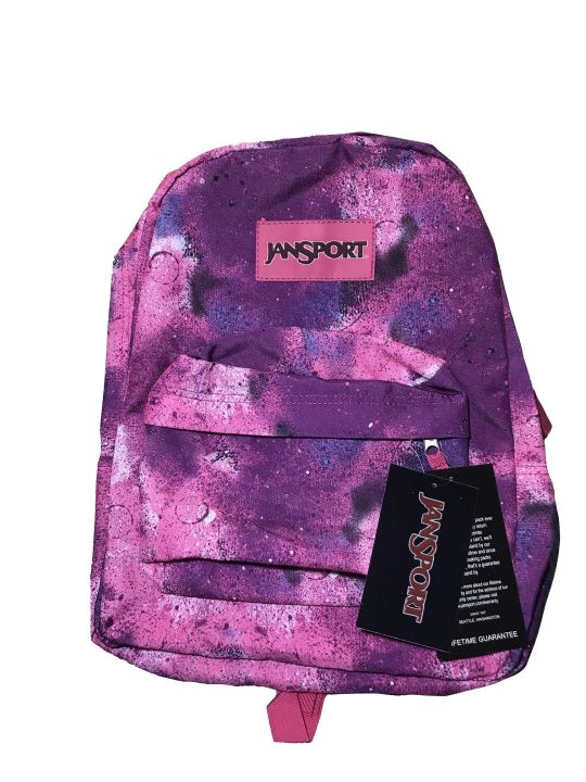 Jansport Galaxy Pink-Purple Backpack Sporty Graphic Print Backpack