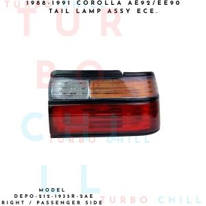 1988-1991 COROLLA AE92/EE90 TAIL LAMP ASSY ECE DEPO-212-1935R-2AE RIGHT / PASSENGER SIDE