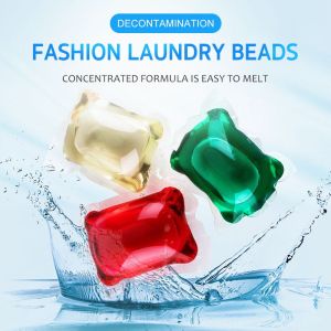 Laundry Beads Laundry Washing Liquid Detergent Balls Laundry 5-in-1 100pcs/box Mix Color Laundry Condensation Beads Strong Stain Removal 洗衣凝珠