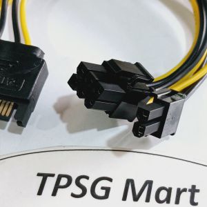 Cáp chuyển Sata ra 6 Pin / Sata ra 8 Pin (Có 2 Pin tách 8 Pin ra 6 Pin) - Dài 15Cm