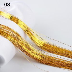 IFFINE 100 Strands Sparkly Streak Clubbing Hair Tinsel Bling Silk Hair Extension Glitter Rainbow Color