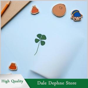 [Dale Dephne] 1 5 10 tấm bưu thiếp cỏ ba lá may mắn thiệp chúc mừng cỏ tự nhiên trong suốt để đánh dấu