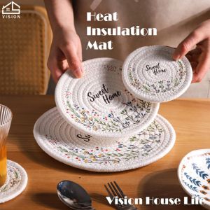 Vision Round Heat Insulation Mat Non-slip Soup Bowl Plate Anti-scalding Mat High Temperature Resistance Casserole Mat Table Mat