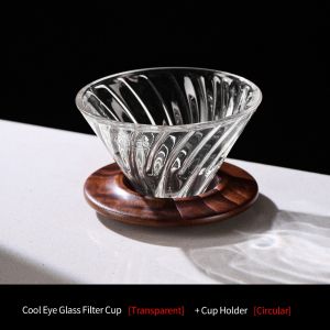 BINCOO Coffee Fitler Cup Glass Dripper Set Hand Drip Coffee Dripper Glass Extraction Coffee Server 3-Piece Set