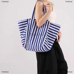 [COD] Yaokeqi Korean Version Large Capacity Tote Bag New Fashion Striped Tote Bag Shoulder Bag