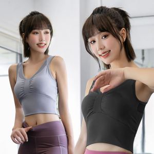 Women Butterfly Deep-U Shape Shockproof Sports Bra Quick Dry Breathable Activewear Crop Tops Ladies Workout Fitness Running Jogging Gym Yoga Bra Sportwear Top