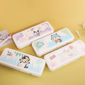 【Puluz】Tempat Pensil Anak Aesthetic Transparan Serbaguna Kotak Tepak Pensil Murah Perempuan Lucu Karakter Pencil Case  Besar Kunci Kata Sandi Multi -fungsi Ganda -llayer Kapasitas Besar. 