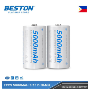 Beston Pack of 2 5000mAh D Size 1.2V Rechargeable NI-MH Battery TSTi