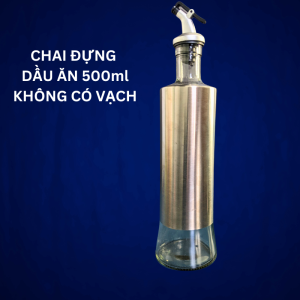 Chai Đựng Dầu Ăn Nước Mắm Xì Dầu Vỏ Ngoài Inox Có Vòi Rót Tiện Lợi