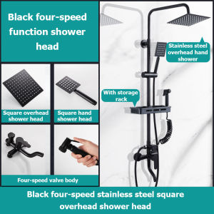 【SG Inventory】Bathroom shower shower set home bathroom black shower set rain shower head set