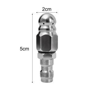 2Pcs Water Jet High Pressure Sprayer Nozzle Clean Sewer 1/4" Stainless Steel Pressure Washer Quick Plug Drain Hose Nozzle Tool