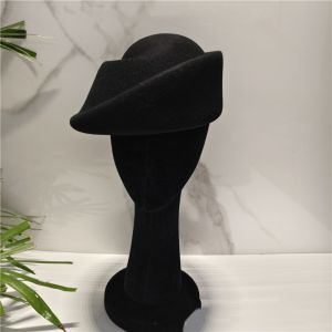 MAOMEI Phong cách Hepburn Mũ len kiểu hộp Mũ Fedora Thanh lịch Mũ Fedora Thời trang Nữ tiếp viên hàng không Mũ hộp thuốc Quý cô