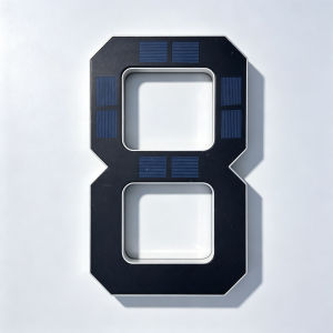 Solar Lighted House Numbers for Outside Warm Light LED Backlit Address Sign Large Modern Illuminated Door Plaque Digits Letters for Home Yard Digits 0 to 9 Letters A to D