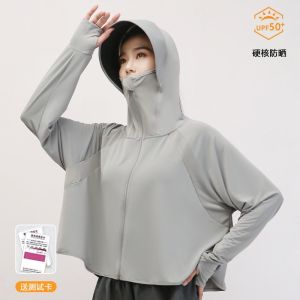 Trendy Ice-Silk UPF50 Sun Protection Woman Jacket Colourful Selection Detachable Hood and Brim