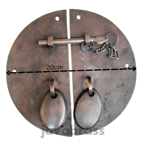 overpal pengunci kuningan antik motif polos - Diameter 20cm