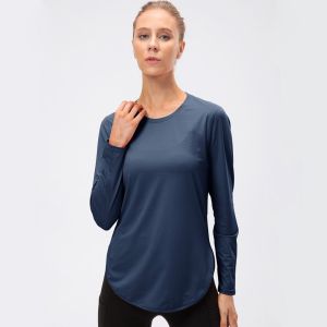 Long Sleeve Yoga Shirts Sport Top UPF50+ Sun Protection Sweatshirt UV Protect Loose Women Fitness T-shirts