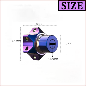Penutup Kunci Sepeda Motor Universal Penutup Kepala Sepeda Motor Titanium Modifikasi CNC Kepala Sepeda Motor DIY Pembakaran Gantungan Kunci Heksagonal Dayung