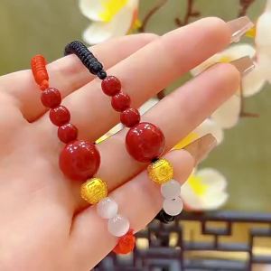 สร้อยข้อมือทองถักแบบคินนาบาร์ สไตล์คู่รัก เรียบง่าย สง่างาม สไตล์จีน สร้อยข้อมืออเนกประสงค์ เครื่องประดับเพื่อนที่ดีที่สุด