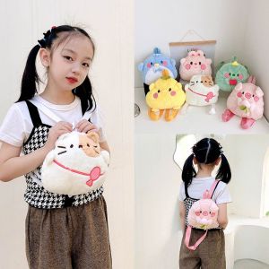 TEYSISO Rabbit Cartoon Plush Backpack Pig Penguin Cartoon Plush Schoolbag Soft Schoolbag Animal Plush Backpack Children