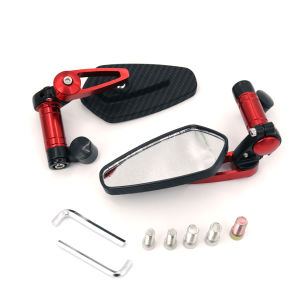 TOP1PH Pair CNC Alloy Side Mirror 360 Rotation White Glass Universal side mirror for Motorcycle New carbon fiber