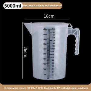 FEELINGS 100/250/500/1000/2000/5000ML Measuring Cup with Scale with Lid Thickened Plastic Water Jugs Multipurpose Large Capacity Liquid Container Kitchen Tool Accessories