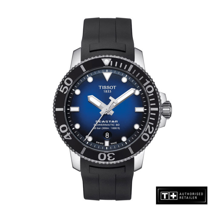 Tissot Seastar 1000 Powermatic 80 Men s Black Rubber Strap and