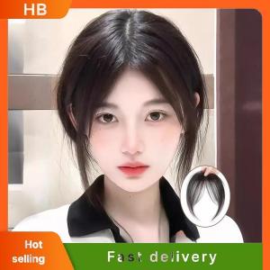 HB Middle Part Fake Bangs Fringe Synthetic Topper Hairpiece Clip-In Bang Extension Natural Invisible Clourse Hairpiece Women