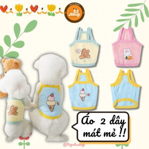 áo 2 dây in hình so cute cho chó mèo - T3 PETS SHOP