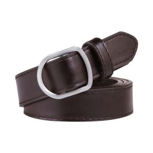 ZENO Thời trang Giản dị Retro Dây Đeo Thắt Lưng Không có-Lỗ Khóa Dây Thắt Lưng Da Vành Đai Quần Váy Thắt Lưng
