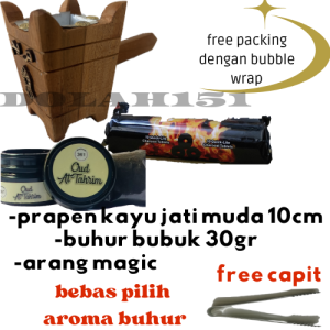 wadah bakaran buhur kayu jati muda uk 10cm prapen kayu jati muda tempat membakar buhur
