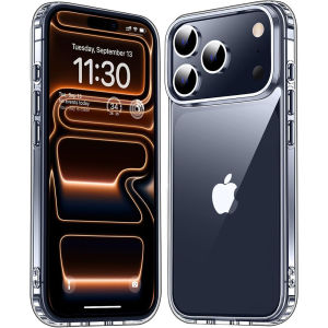 for iPhone 17 Pro Max Clear CaseSlim Thin [Anti-Yellowing] [Non-Slip] Hard Acrylic Back TPU Bumper Shockproof Phone Case for iPhone 17 Air 16 Pro Max 15 Plus 14 Pro 13 12
