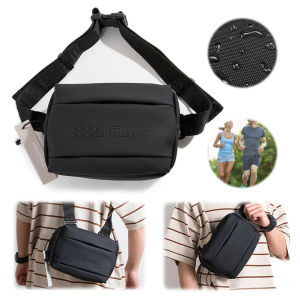 Vktech Trendy PU Outdoor Chest Bag for Men Functional Crossbody Backpack for Travel Perfect for Hiking and Daily Use with Adjustable Straps