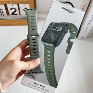 Spigen Replacement Silicone Watch Band for Apple Watch Ultra Series 8 7 6 5 4 3 SE 2 1 for iWatch 49mm 45mm 41mm 44mm 40mm 38mm 42mm Smart Watch Accessories(No Box)