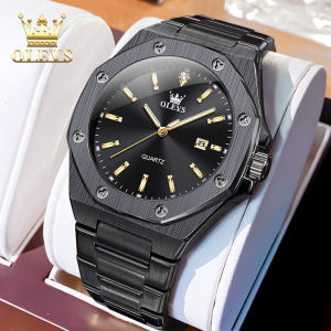 OLEVS jam tangan pria otomatis dewasa terbaru 2025 tahan air luminous kalender stainless steel jam tangan cowok original import