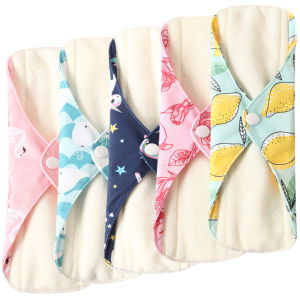 Ohbabyka 5pcs Washable Sanitary Towel Cloth Reusable Menstrual Pads Super-Absorbent Soft and Comfortable Bamboo Sanitary Pads2026