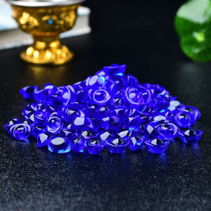 100g约80个 Colored Crystal Glass Ingot 彩色水晶琉璃元宝招财开业礼品七宝石开小银元宝供曼扎供佛聚宝盆