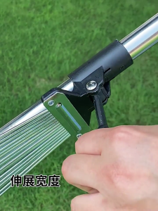 Telescopic Metal Rake Adjustable Garden Leaf Rake Camp Rake Expandable Metal Rake for Gardens Flower Beds Garden Rake