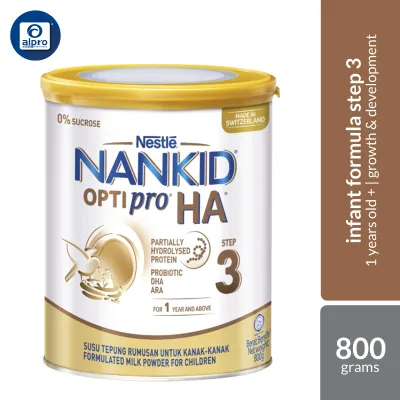 Nestlé NANKID OPTIPRO® HA® Step 3 (1+ Years) 800g | Partially Hydrolysed Protein with Probiotics DHA & ARA
