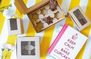 กล่อง Cupcake กล่องคัพเค้กคราฟท์ แถมฟรี!หลุมคัพเค้ก