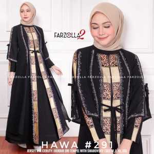 Gamis Abaya Turki Premium Busui Jersey Korea Mix Ceruti Aplikasi Mote dan Bordir M-XXL Hawa 291