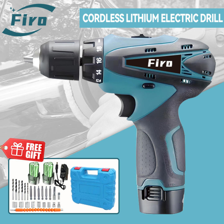 12V HP333D Cordless Electric Drill Impact Hammer 2X Double Speed Li-ion ...