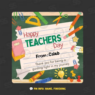 Teachers Day Stickers Personalized Name Custom Teacher Gift Labels Appreciation Goodie Bag Stickers Square