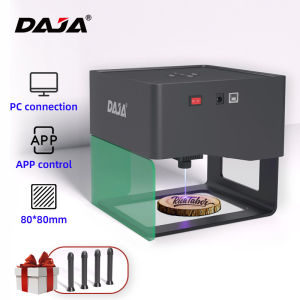 DAJA DJ6 Mini Portable Laser Engraver Diy Bluetooth Machine Painted Dog Tag Paper Leather Wooden Plastic Logo CNC Machine