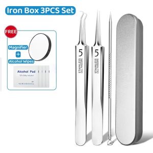 【SG NDD】 Acne Removing Needle Cover BlackheadRemoving Tweezers Clip Blackhead Removal Tool KitPrecisionTweezers and Pimple Needles for AcneIngrown Hairs and Skin Care