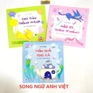 Combo sách song ngữ Bạn Cưng Của Bé (chuyện của bé và thú cưng: Cún - Mèo - Cá) NXB Kim Đồng