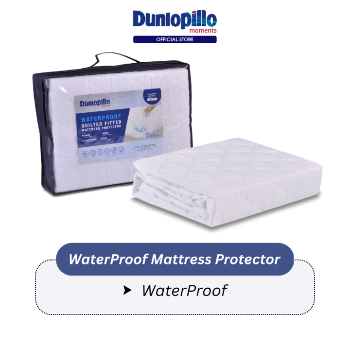 Dunlopillo Waterproof Mattress Protector (Fits up to 40cm Mattress