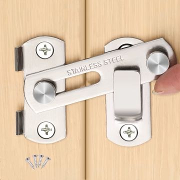 Silver Alloy Hasp Lock With Keys – Fits 2.5/3/4 Inch Doors, Cabinets, Drawers, Refrigerators, And Tool Boxes